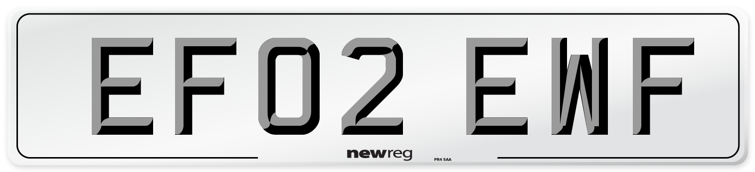 EF02 EWF Number Plate from New Reg